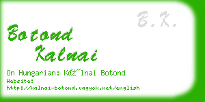 botond kalnai business card